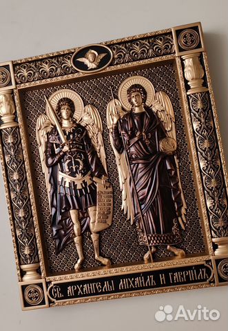 Резная Икона Архангелы Михаил и Гавриил Резная Икона Архангелы Михаил и Гавриил