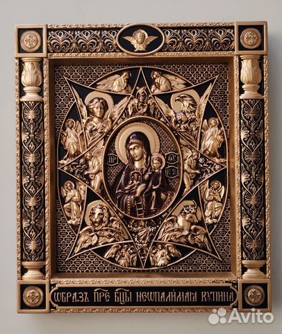Резная Икона Неополимая Купина Резная Икона Неополимая Купина