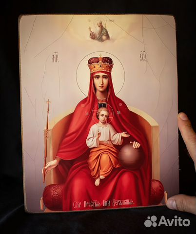 Икона Богоматери "Державная" дерево, ручная работа Икона Богоматери "Державная" дерево, ручная работа