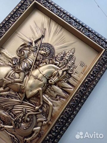 Икона Резная Георгий Победоносец Икона Резная Георгий Победоносец
