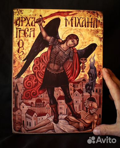 Икона "Архангел Михаил" дерево, ручная работа Икона "Архангел Михаил" дерево, ручная работа