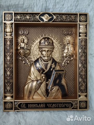 Резная Икона Николай Чудотворец Резная Икона Николай Чудотворец