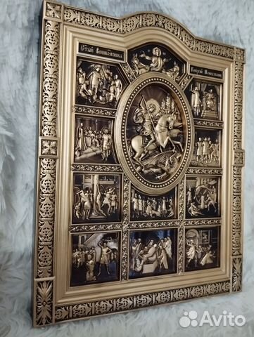 Резная Икона Георгий Победоносец Резная Икона Георгий Победоносец