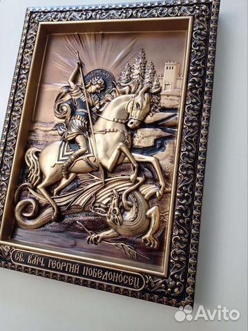 Икона Резная Георгий Победоносец Икона Резная Георгий Победоносец