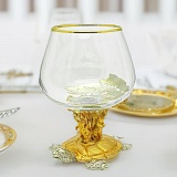 Подарочный бокал для коньяка "Мироустройство" в золоте
