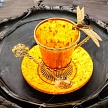 Кофейная чашка из янтаря с ложечкой