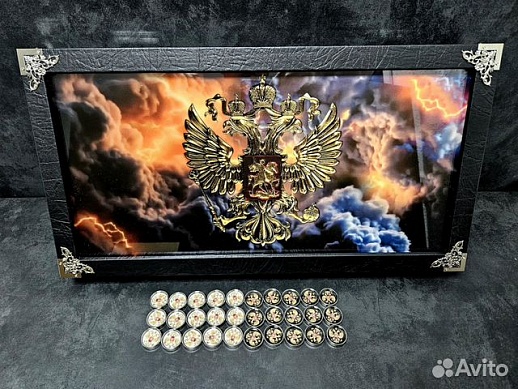 Подарочные нарды под стеклом «Держава» Подарочные нарды под стеклом «Держава»