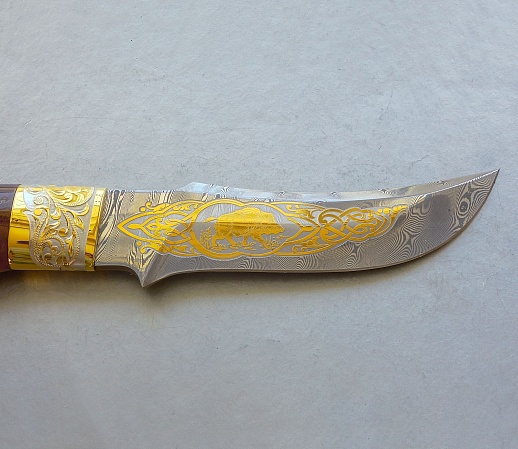 Нож дамасский "Кабан" №6. Златоуст