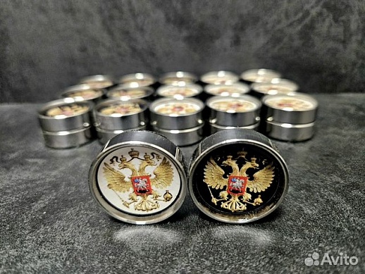Комплект стальных фишек для нард «Герб России» Комплект стальных фишек для нард «Герб России»