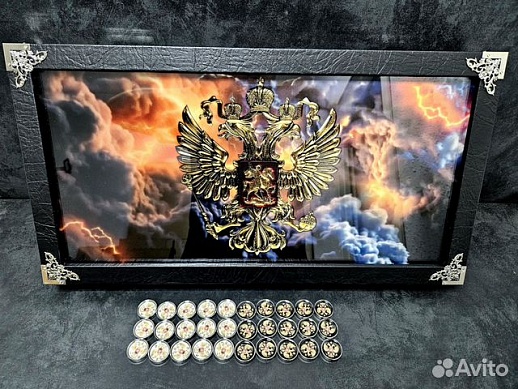 Подарочные нарды под стеклом «Держава» Подарочные нарды под стеклом «Держава»