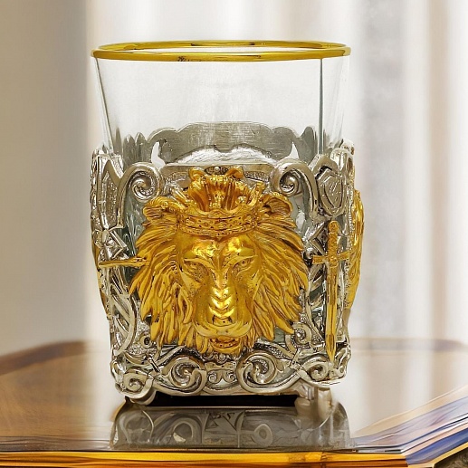 Подарочный бокал для виски  "Лев"