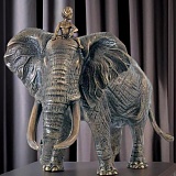 Бронзовая скульптура «Слон с погонщиком»