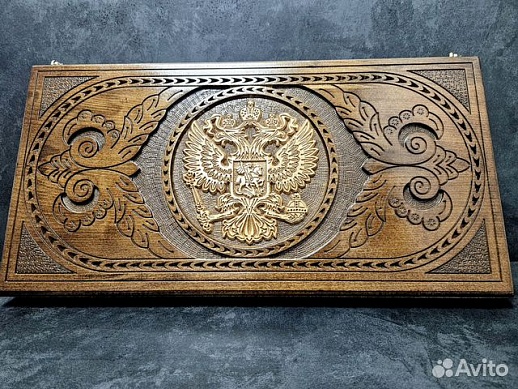Резные деревянные нарды «Держава» ручной работы Резные деревянные нарды «Держава» ручной работы