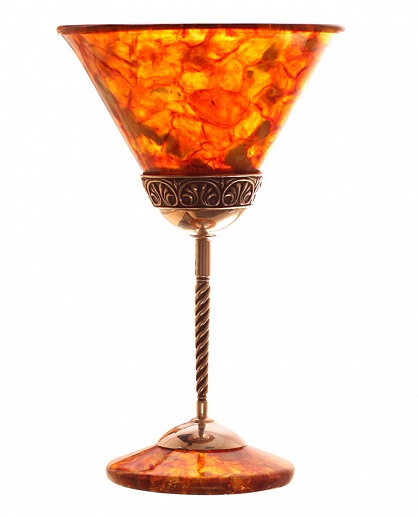 Подарочный бокал для мартини из камня (янтарь)