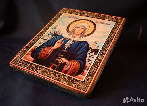 Икона с ковчегом "Святая Ксения Петербургская" Икона с ковчегом "Святая Ксения Петербургская"