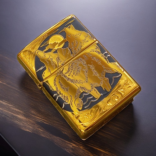 Зажигалка Zippo оригинал "Волки" купить с доставкой Зажигалка Zippo оригинал "Волки"
