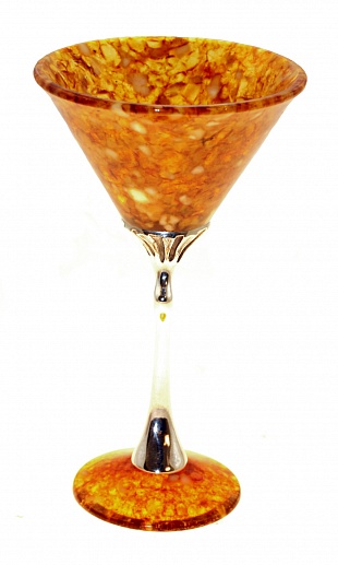 Подарочный бокал для мартини из камня (янтарь)