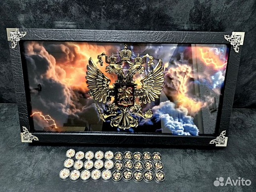 Подарочные нарды под стеклом «Держава» Подарочные нарды под стеклом «Держава»