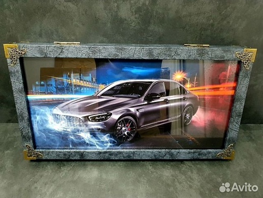 Дорогие нарды под стеклом «BMW против Mercedes» Дорогие нарды под стеклом «BMW против Mercedes»