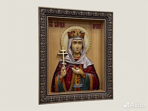 Икона резная из дерева Святая Ирина Икона резная из дерева Святая Ирина