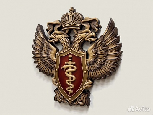 Герб фскн резной из дерева Герб фскн резной из дерева