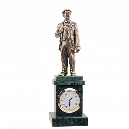 Часы сувенирные настольные со статуэткой В.И. Ленина на постаменте
