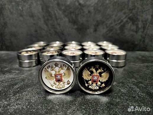 Комплект стальных фишек для нард «Герб России» Комплект стальных фишек для нард «Герб России»