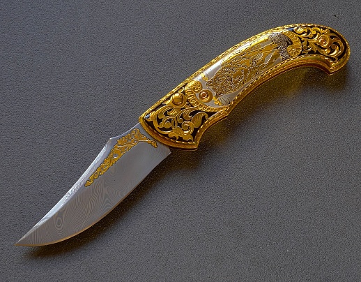 Íîæ ñêëàäíîé äàìàññêèé "Âîëê". Çëàòîóñò êóïèòü ñ äîñòàâêîé Íîæ ñêëàäíîé äàìàññêèé "Âîëê". Çëàòîóñò